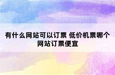 有什么网站可以订票 低价机票哪个网站订票便宜